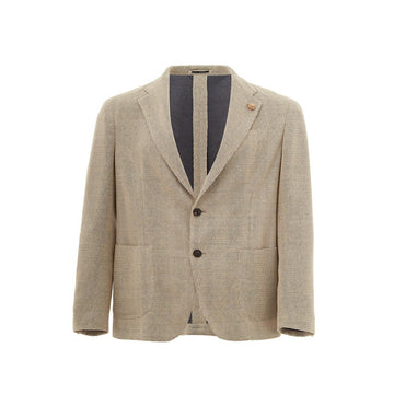 Lardini Timeless Beige Linen Deconstructed Jacket