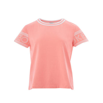 Kenzo Elegant Pink Logo Sleeve Tee for Stylish Males