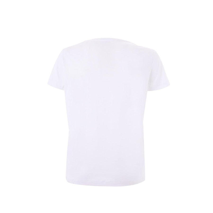 Kenzo White Cotton T-Shirt with Wave Blue Print