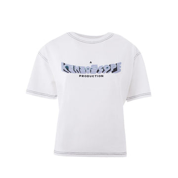 Kenzo Chic White Cotton Tee with Iconic Print