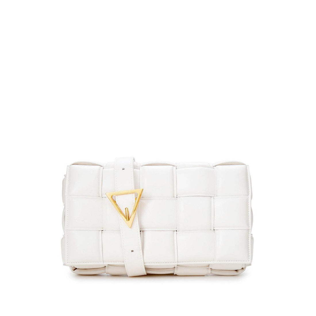 Bottega Veneta Elegant Padded White Leather Crossbody Bag