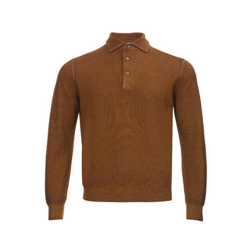 Gran Sasso Elegant Brown Wool Polo Sweater