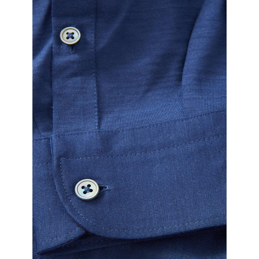 Gran Sasso Blue Wool Long Sleeves Polo Sweater