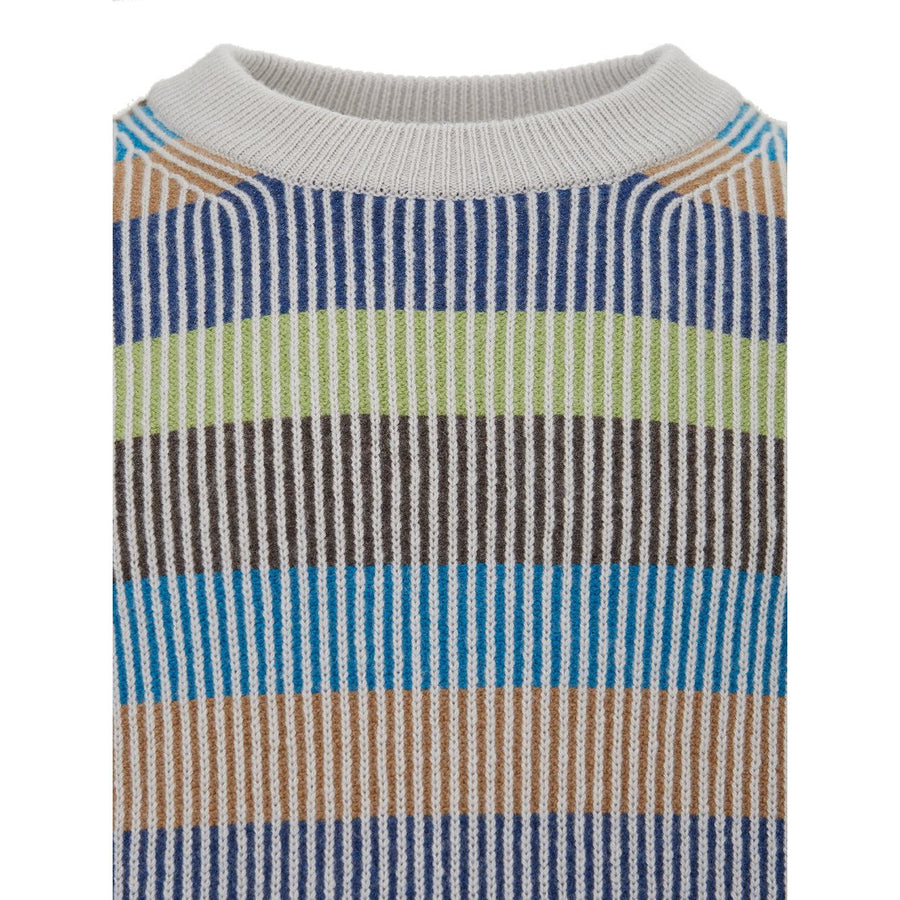 Gran Sasso Multicolor Round Neck Cashmere Sweater