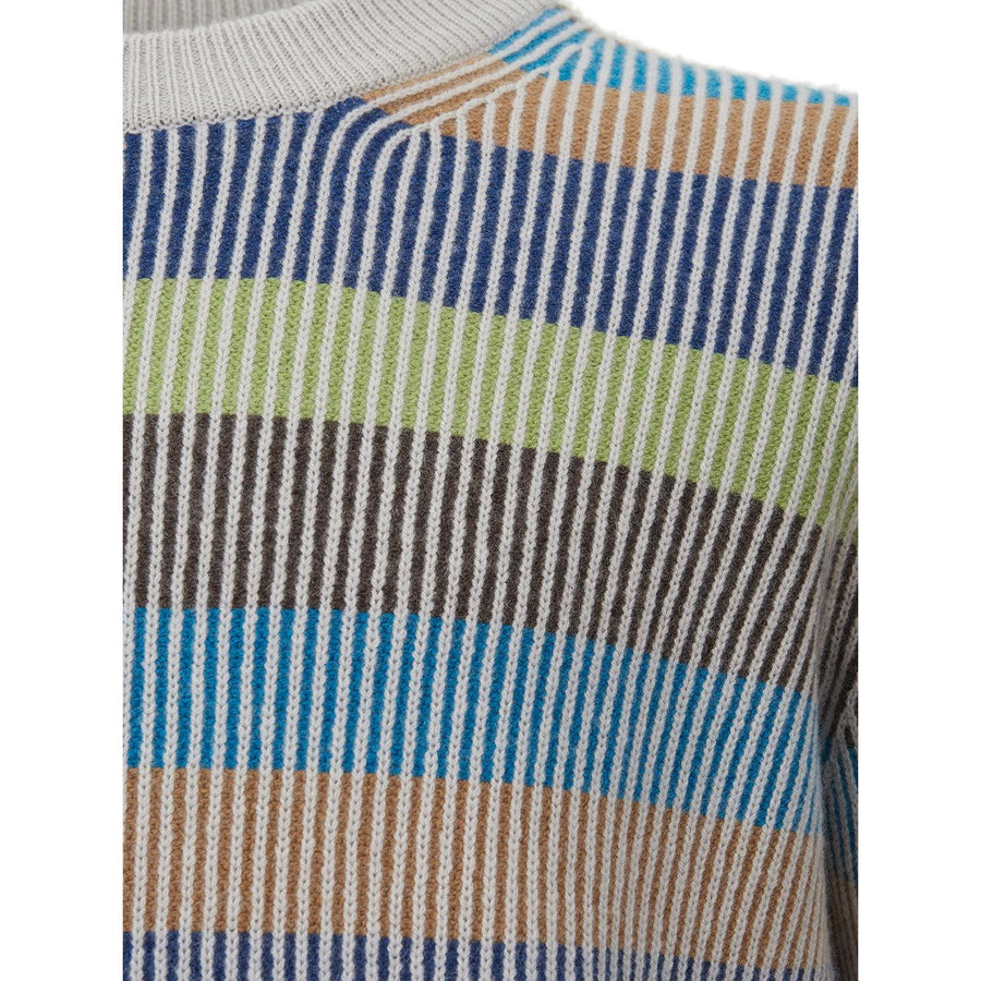 Gran Sasso Multicolor Round Neck Cashmere Sweater