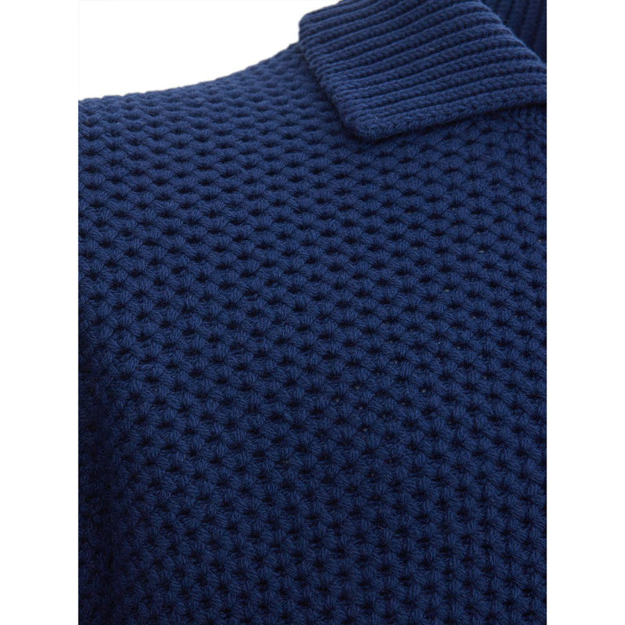 Gran Sasso Wool Blu Sweater with Zip