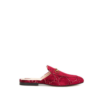 Gucci Elegant Red Velvet Slip-On Flats