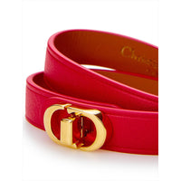 Dior Red Leather Double Band CD Bracelet