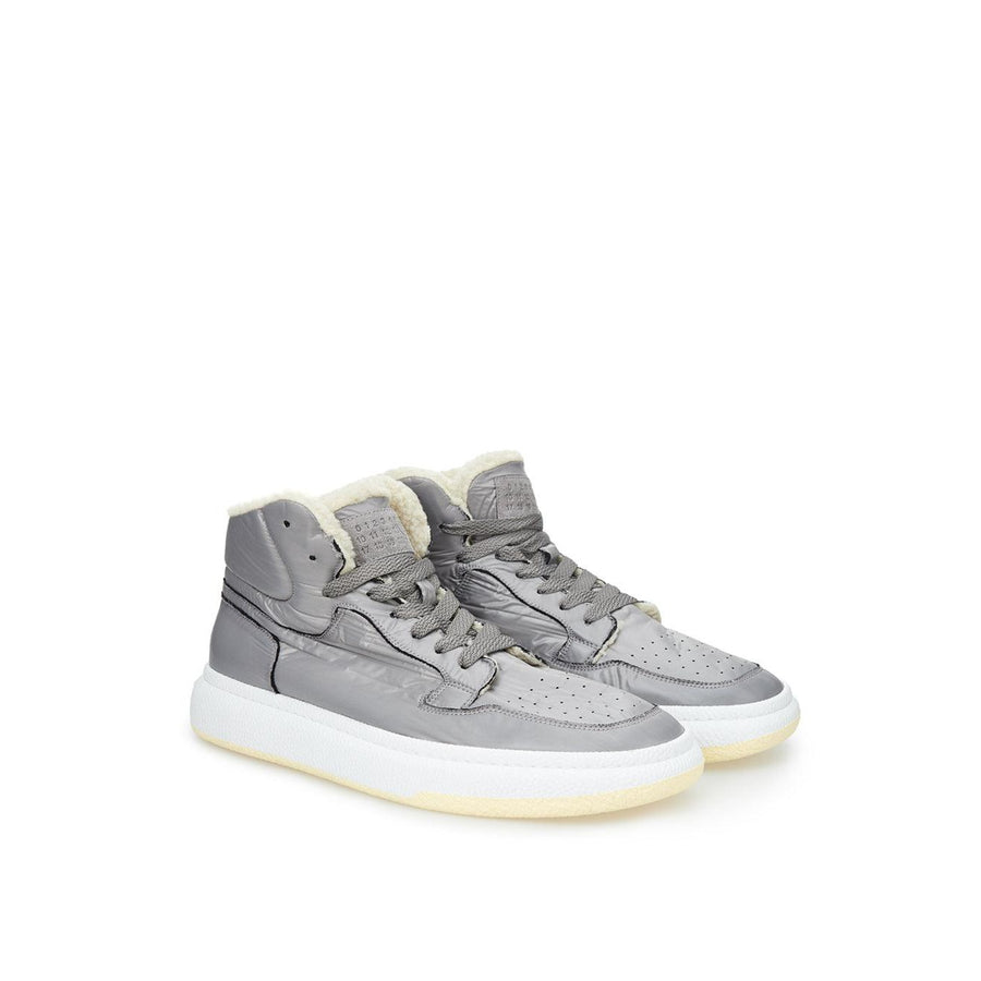 MM6 Maison Margiela Elevated Grey High-Top Fur-Lined Sneakers