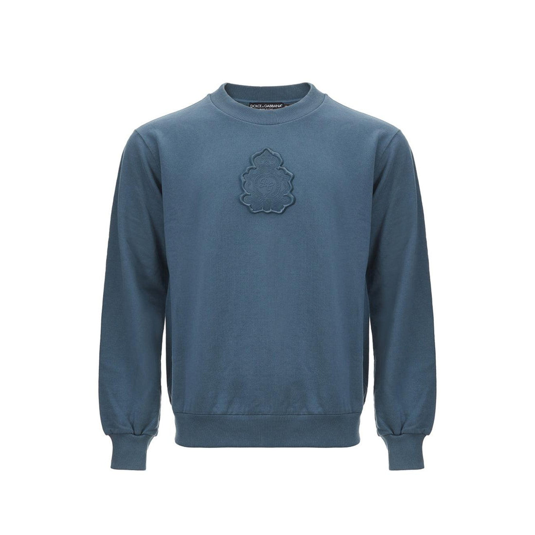 Dolce & Gabbana Cotton Round Neck Sweatshirt with Front Attached Logo