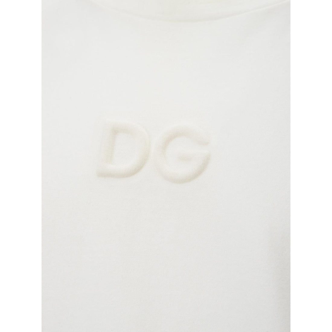 Dolce & Gabbana Elegant White Cotton Tee with 3D Logo