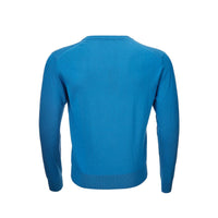 Dolce & Gabbana Blu V-Neck Silk Sweater