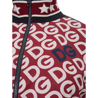 Dolce & Gabbana Elegant Red Logo Zip Sweatshirt