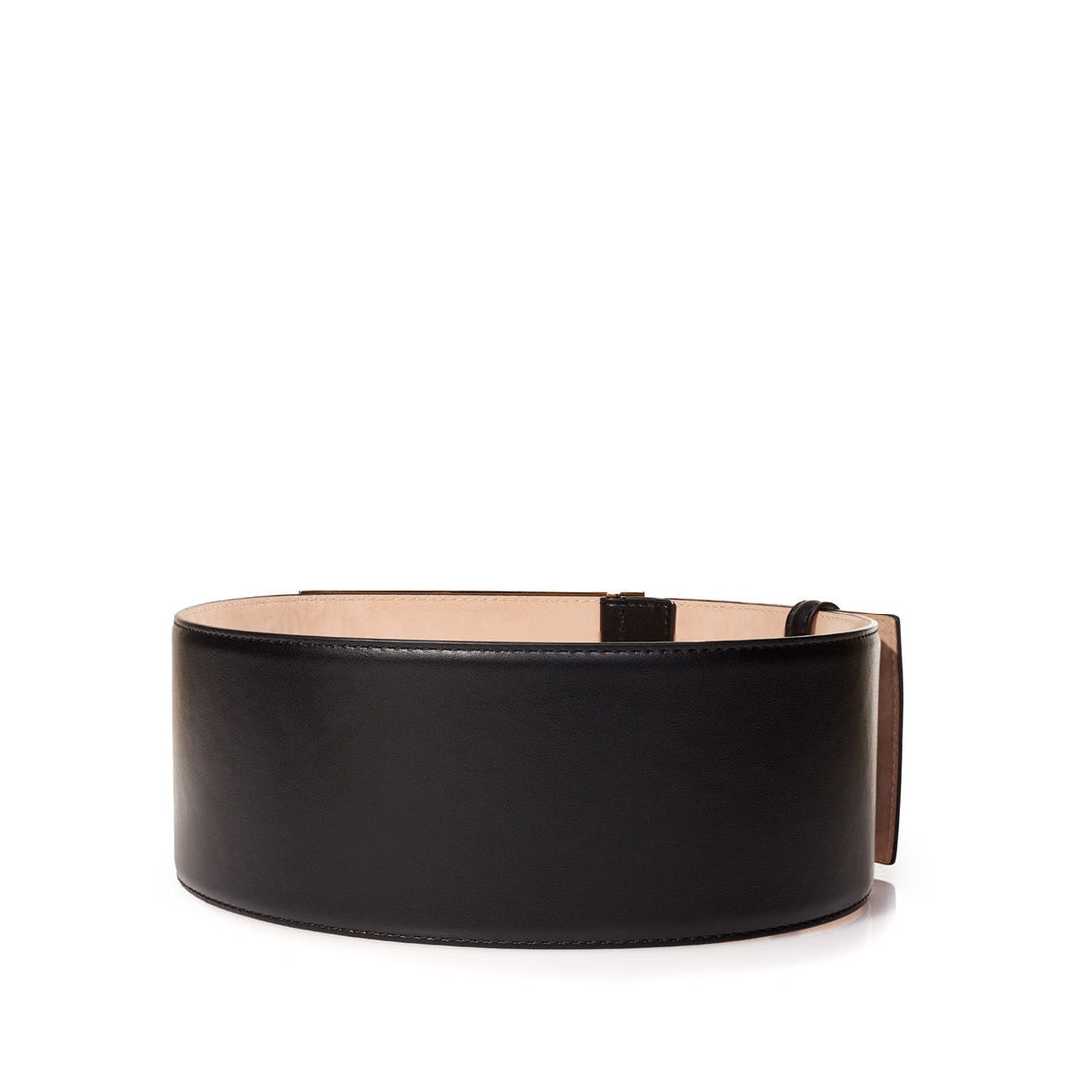 Fendace High Leather Black Logo Belt with Crystals