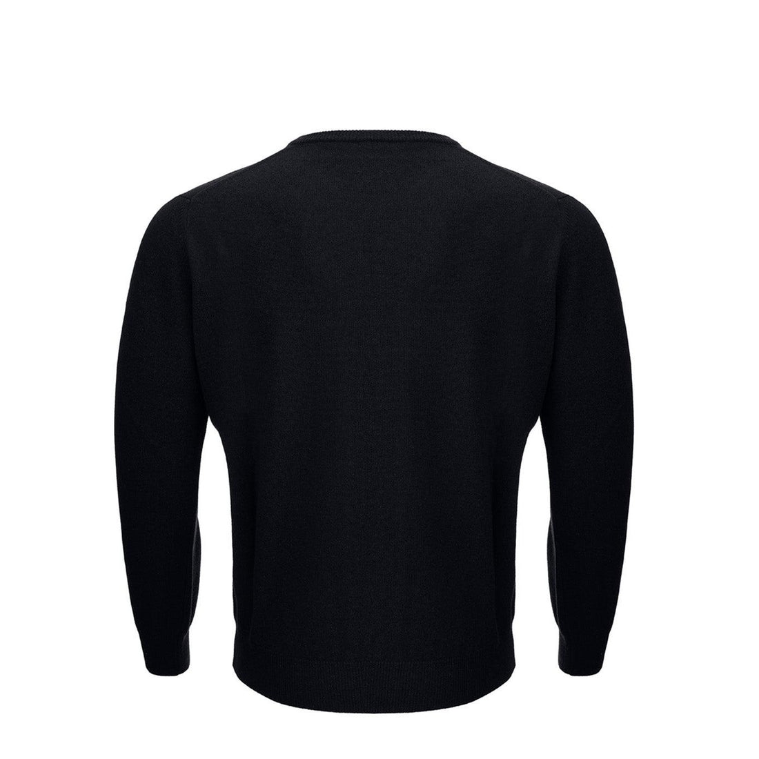 KANGRA Chic Black Wool Blend Round Neck Sweater