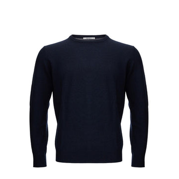 KANGRA Elegant Blue Wool Blend Round Neck Sweater
