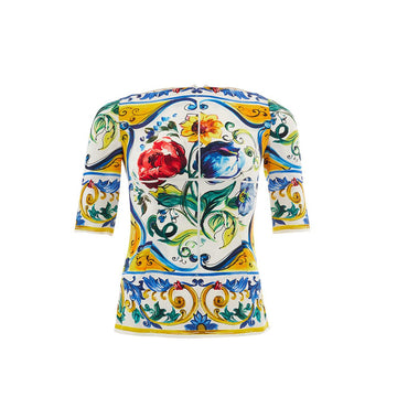 Dolce & Gabbana Majolica Multicolor Print Top