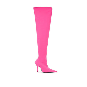 Balenciaga Over The Knee Neon Pink Boot