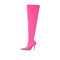 Balenciaga Neon Pink Over-the-Knee Statement Boot