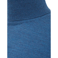 FERRANTE Elegant Light Blue Turtleneck Wool Jumper