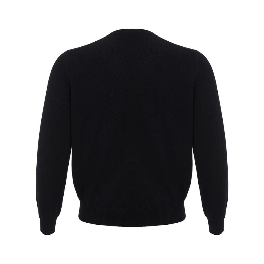 Colombo Black Round Neck Cashmere Sweater
