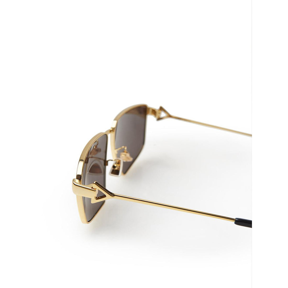 Bottega Veneta Elegant Gold Metal Squared Sunglasses