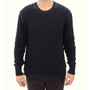 Dolce & Gabbana Blue Runway Netz Pullover Netted Sweater