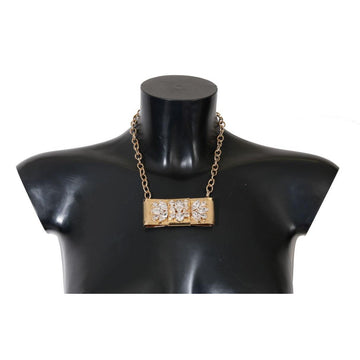 Dolce & Gabbana Elegant Gold Crystal Statement Choker