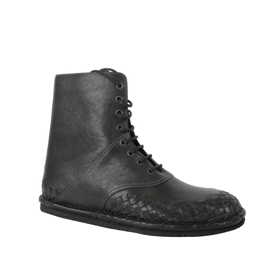 Bottega Veneta Bottega Veneta Men's Dark Gray Leather Side Zipper Boots