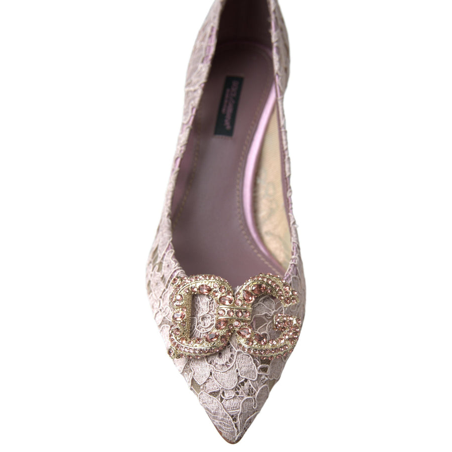 Dolce & Gabbana Elegant Pink Crystal Embellished Heels