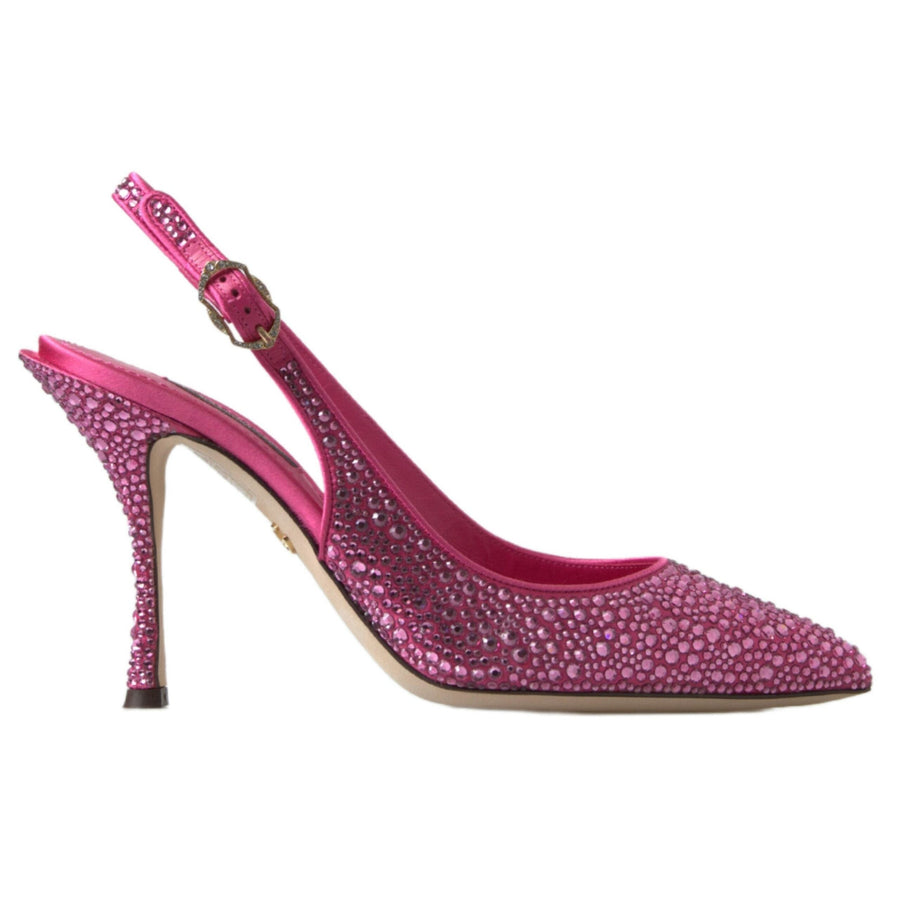 Dolce & Gabbana Elegant Slingback Heels in Pink Silk Blend