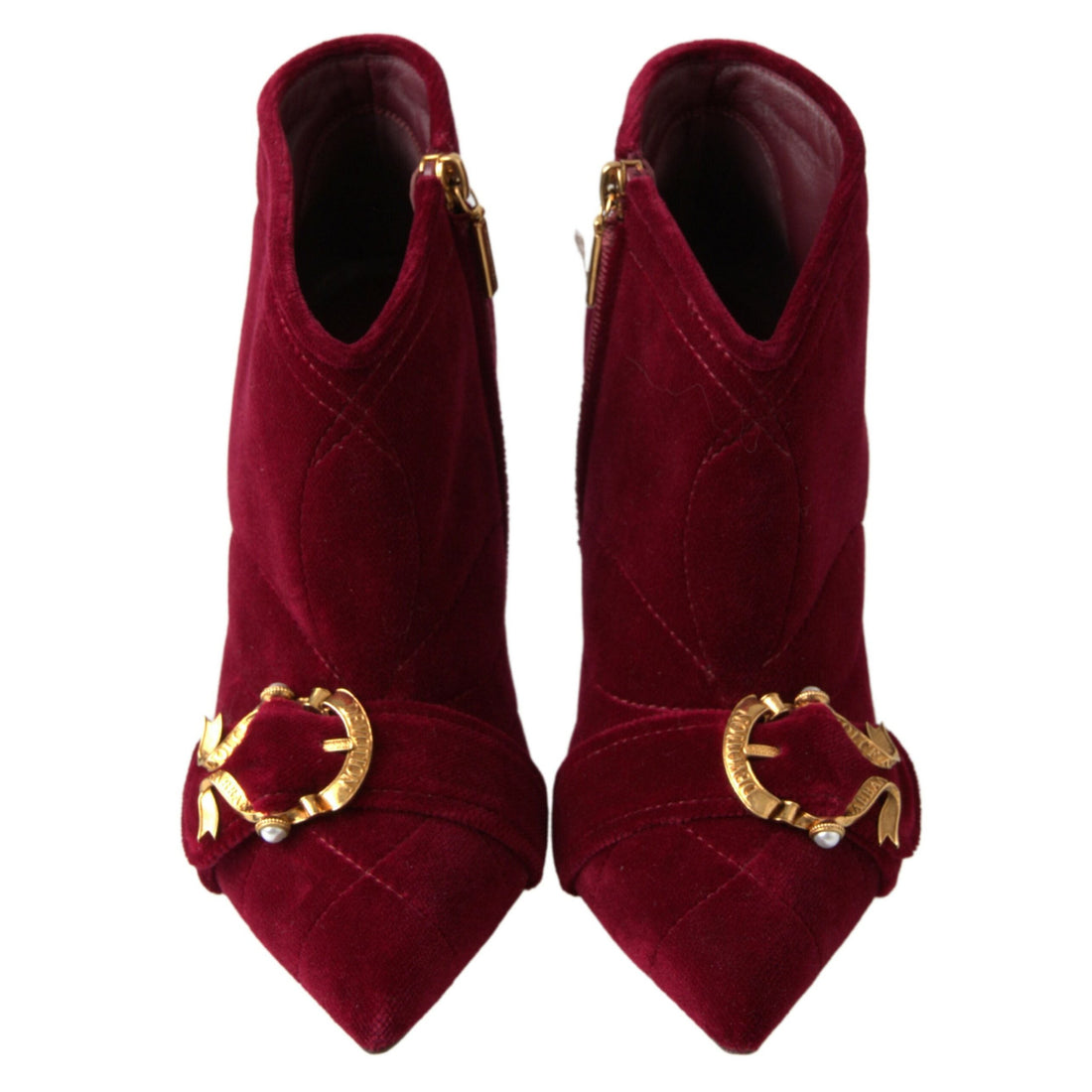 Dolce & Gabbana Elegant Velvet Devotion Ankle Boots