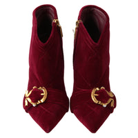Dolce & Gabbana Elegant Velvet Devotion Ankle Boots