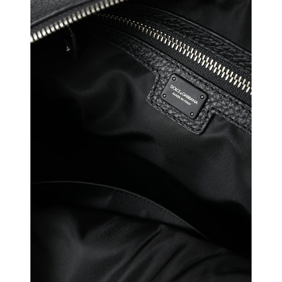 Dolce & Gabbana Black Leather Chain Strap Baguette Shoulder Bag