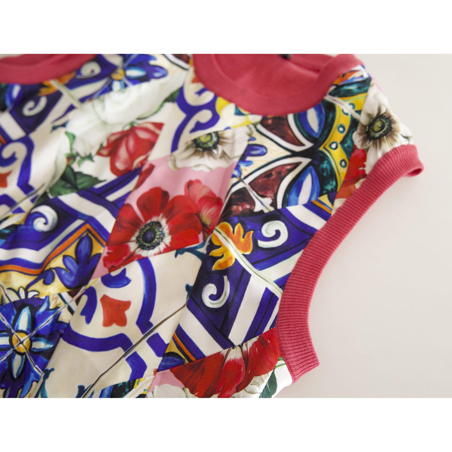 Dolce & Gabbana Multicolor Majolica Floral Crew Neck Tank Top