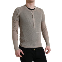 Dolce & Gabbana Henley Pullover Beige Cashmere Sweater
