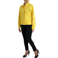 Dolce & Gabbana Yellow Cotton DENIM Jeans Button Coat Jacket