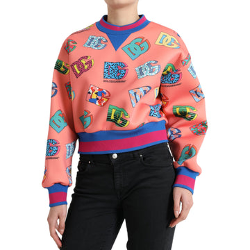 Dolce & Gabbana Salmon Pink Logo Print Sweatshirt Sweater