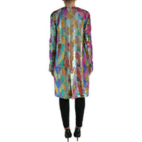 Dolce & Gabbana Multicolor Polyester Sequined Coat Jacket