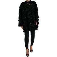 Dolce & Gabbana Black Sequined Embellished Pullover Sweater