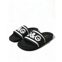Dolce & Gabbana Black Rubber Sandals Slippers Beachwear Men Shoes