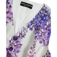 Dolce & Gabbana White Floral Print Silk Waistcoat Vest Top