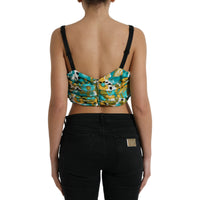 Dolce & Gabbana Multicolor Floral Sleeveless Cropped Top