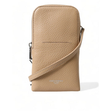 Dolce & Gabbana Beige Leather Purse Crossbody Sling Phone Bag