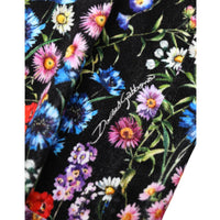 Dolce & Gabbana Black Floral High Waist Hot Pants Shorts