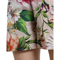 Dolce & Gabbana Multicolor Floral High Waist Hot Pants Shorts