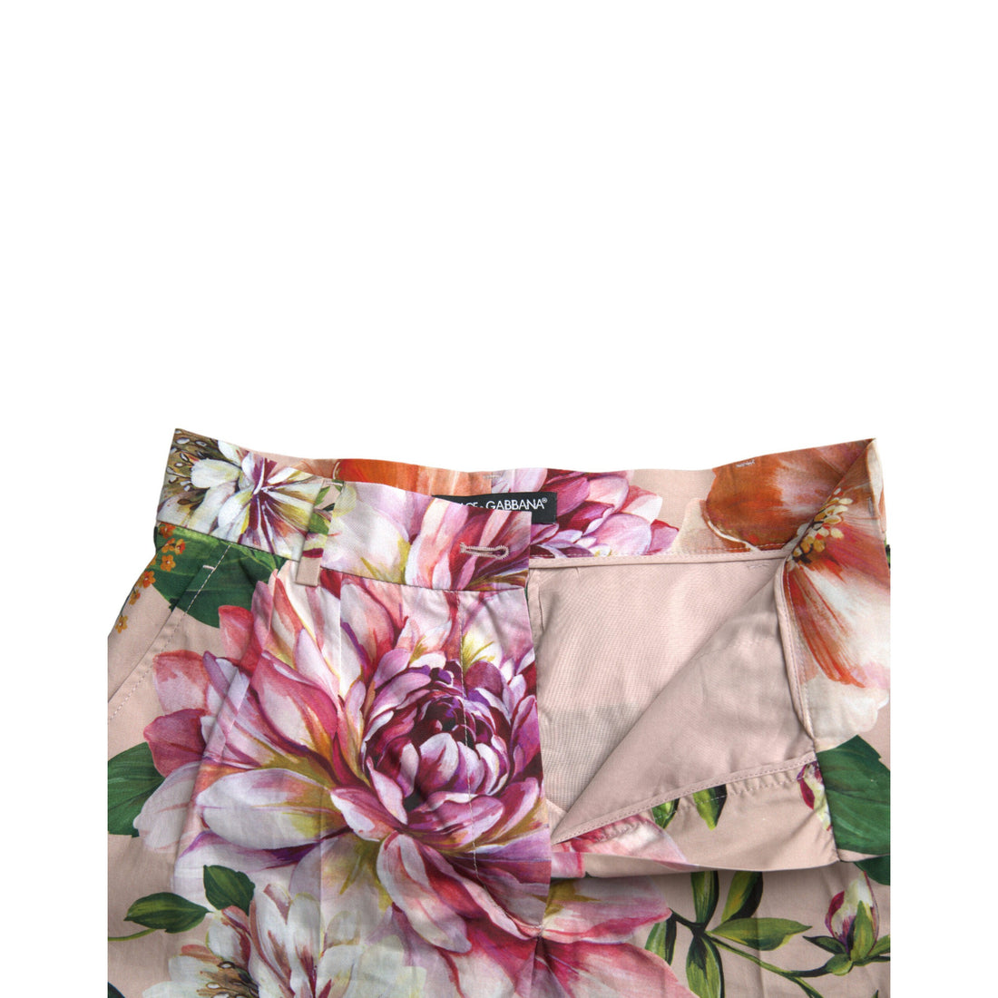 Dolce & Gabbana High Waist Floral Cotton Hot Pants