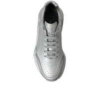 Dolce & Gabbana Silver DAYMASTER Leather Men Casual Sneakers Shoes