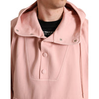 Dolce & Gabbana Pink Cotton Hooded Pockets Pullover Sweater