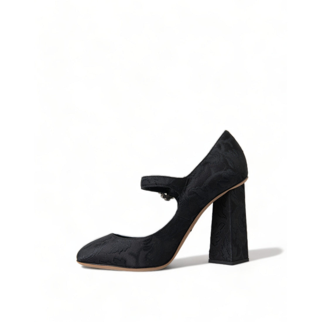 Dolce & Gabbana Black Brocade Mary Janes Heels Pumps Shoes